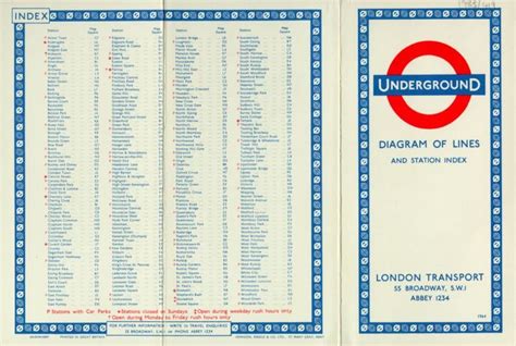 Pocket Underground Map By Paul E Garbutt 1964 London Transport Museum
