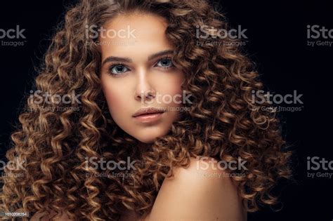 Beautiful Model With Long Curly Hair Stock Photo Download Image Now