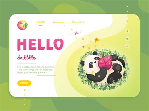 Hello Dribbblea Panda Playing On The Grass By Qiqigao On Dribbble