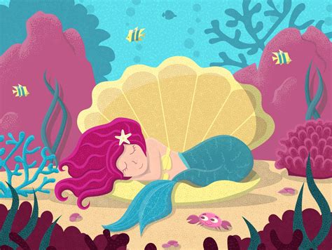 Little Mermaid In A Shell By Blackmini On Dribbble