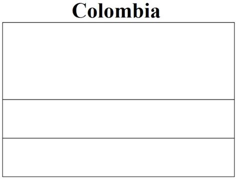 La bandera de colombia es uno de los símbolos patrios de la república de colombia junto con el escudo nacional. Flag of Colombia coloring page. Flags of South America ...