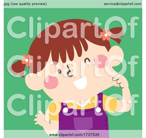 Kid Girl Pinching Cheek Illustration By Bnp Design Studio 1737535