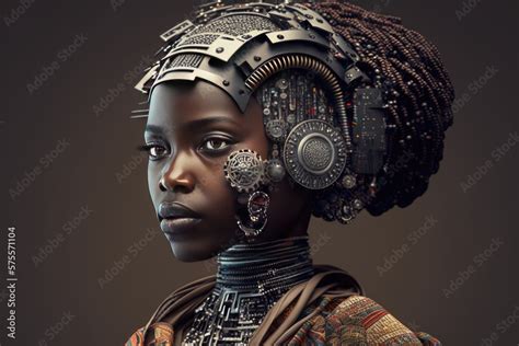 Human Artificial Intelligence African American Robot Processing