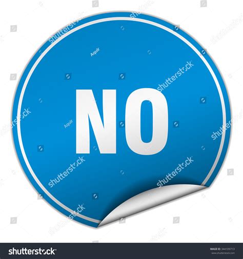 No Round Blue Sticker Isolated On Stock Vector Royalty Free 344109713