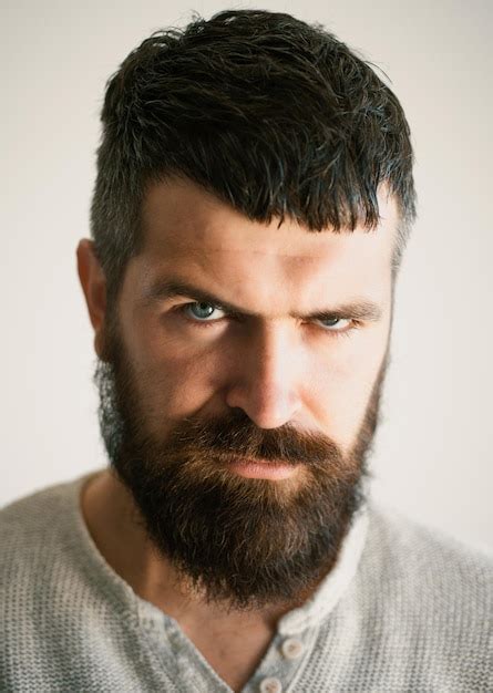 Premium Photo Emotional Portrait Serious Bearded Man People Emotions