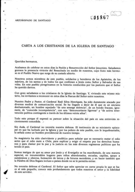 Carta A Los Cristianos De La Iglesia De Santiago Vicaria De La