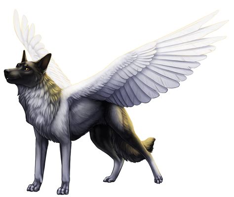 Winged Wolf Com By Elenpanter On Deviantart