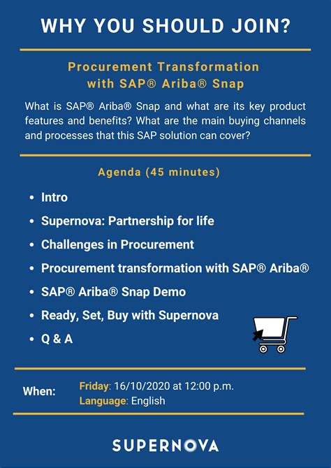 Maybe you would like to learn more about one of these? Procurement Transformation with SAP Ariba Snap