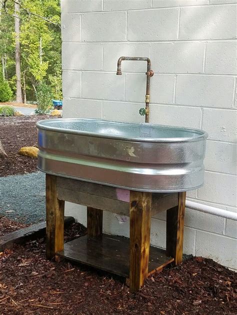 If new pipes need to be install, dry fit the utility sink and mark the new drain pipe edge on the old drain pipe. DIY Outdoor Sink: 11+ Creative and Functional Garden Sink