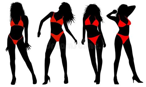 Silhouet Van Meisjes In Bikinis Stock Illustratie Illustration Of My Xxx Hot Girl