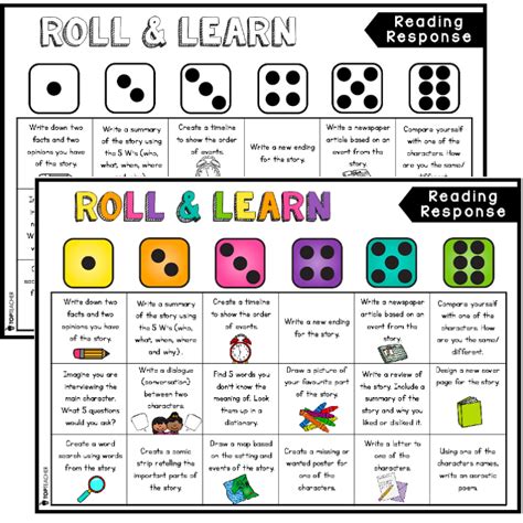 Roll And Learn Reading Responses Top Teacher