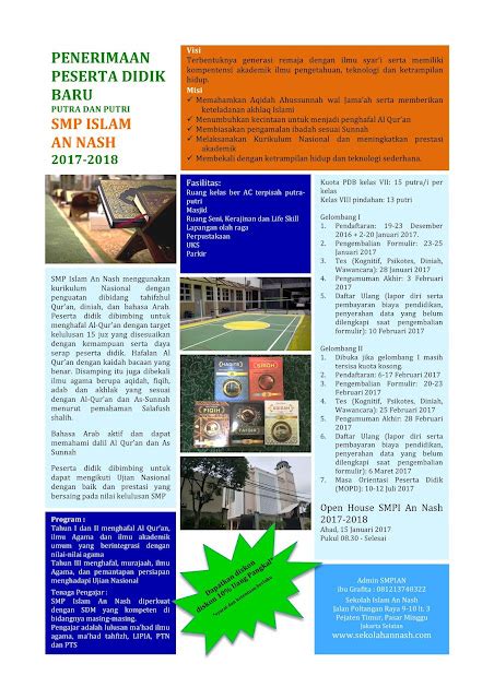 Contoh Desain Brosur Sekolah Islam TK SD SMP Dan SMA Ketik Surat