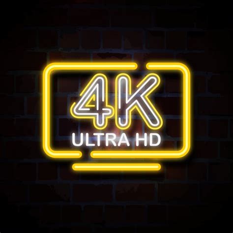 4k Ultra Hd Neon Sign Illustration Premium Vector