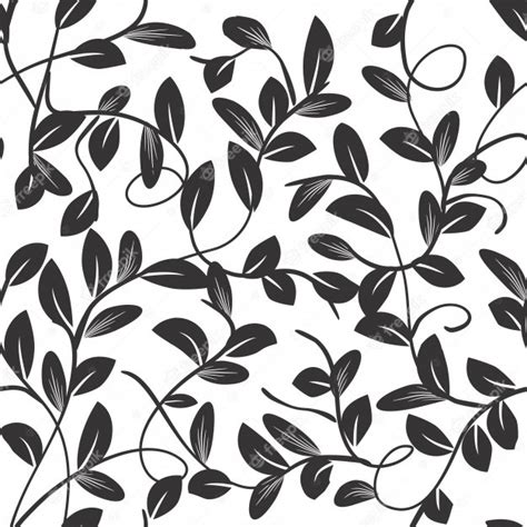 Premium Vector Seamless Pattern Beautiful Branches And Leaves Black