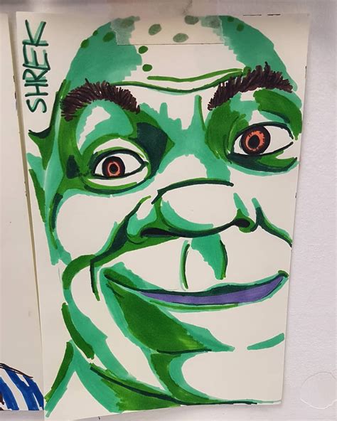 Shrek Meme Face Drawing