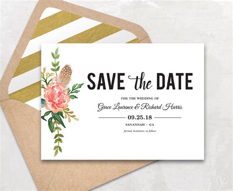 Free Wedding Save The Dates Templates ~ 49 Days To A Better Design