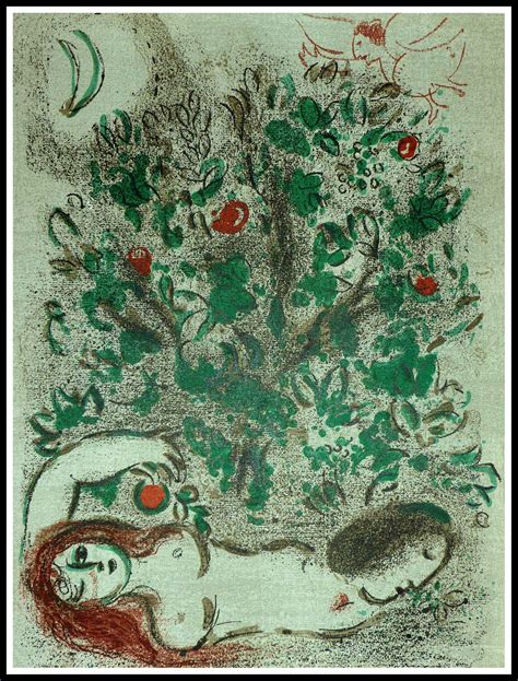 Marc Chagall Le Paradis 1960 Lithographie Originale Moderne
