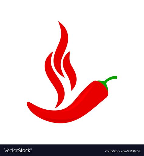 Spicy Chili Hot Red Pepper Label Food Royalty Free Vector