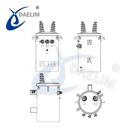 Kva Single Phase Pole Mounted Transformer Daelim Transformer