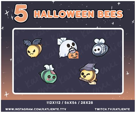 Pet Portraits Youtube Twitch Kawaii Halloween Bee Emotes Discord Urns