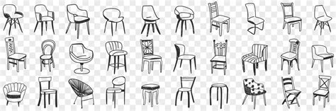 Premium Vector Chairs And Armchairs Doodle Set Illustration