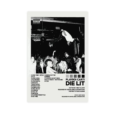 Playboi Carti Die Lit Album Canvas Music Album Cover Poster