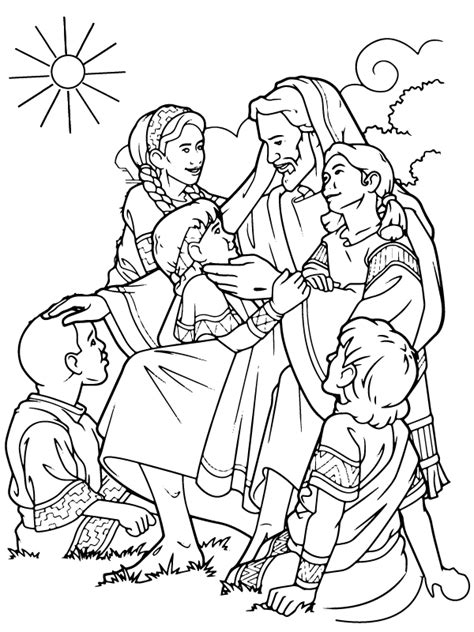 Latter Day Saint Jesus And Children Coloring Page Free Printable