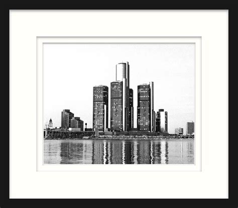 Detroit Skyline Photography Detroit Michigan Print Ren Cen Etsy