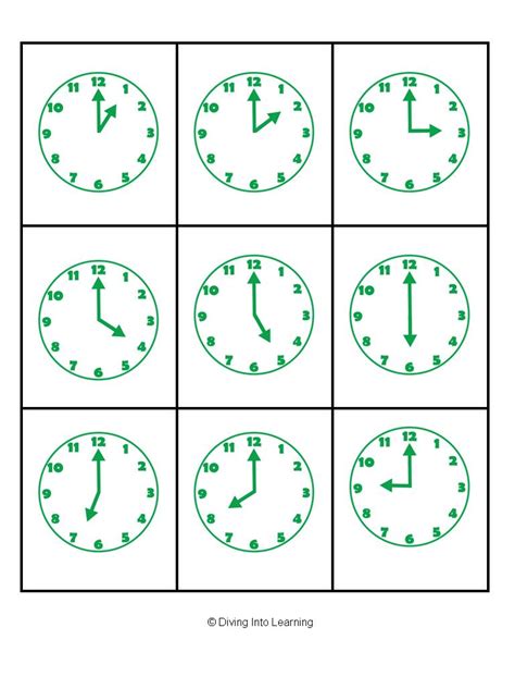 Diving Into Learning Telling Time To The Hour Packet