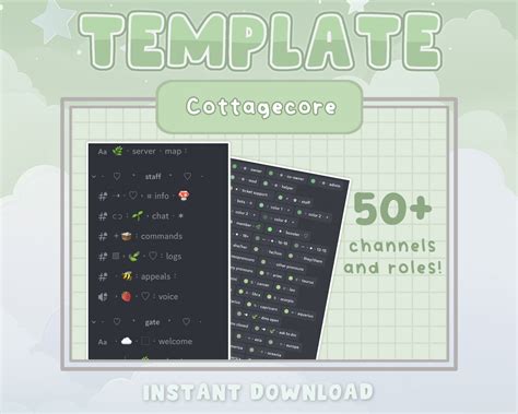 Cottagecore Discord Server Template 50 Channels And Roles Aesthetic