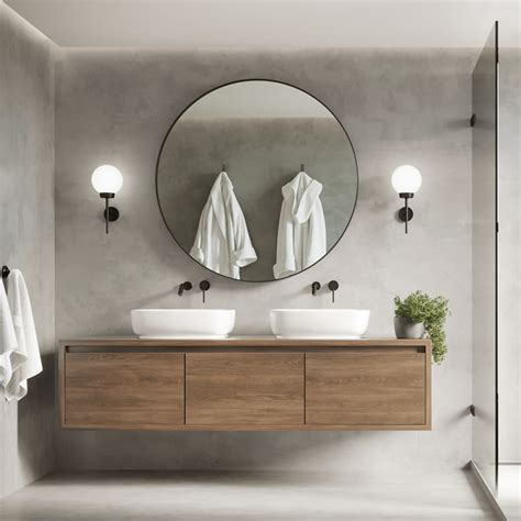 Brooklyn Round Mirror Black In Perth Only At Rosss Home Centre Modern Bathroom Trends