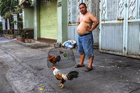 Pot Bellied Man With Two Cocks Saigon Linh Dinh Flickr