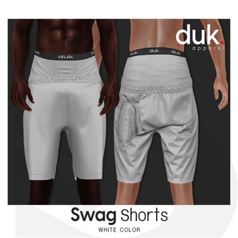 Second Life Marketplace Duk Swag Interactive Shorts White Wear