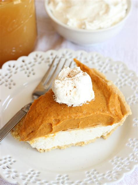 Chill at least 1 hour before serving. Double Layer No Bake Pumpkin Cheesecake - The Gold Lining Girl