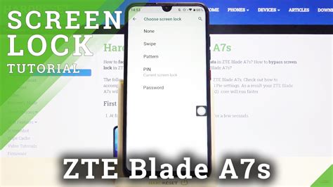 How To Change Lock Method Set Up Screen Lock On Zte Blade A7s Youtube