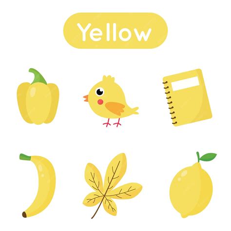 Premium Vector Learning Colors Flash Card For Preschool Kids Yellow