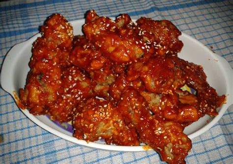 Korean Spicy Fried Chicken Yangnyeom Tongdak Recipe By Md Adam