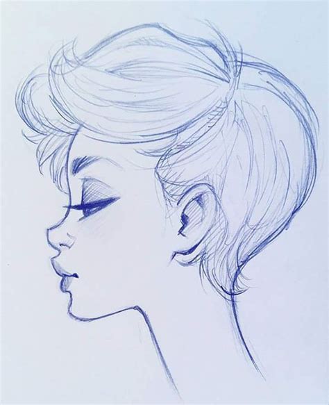 Woman Face Side Profile Drawing Side Face Profile Drawing Woman Girl