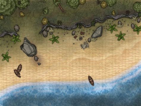 Universal Beach Battlemap Battlemaps Dungeon Maps Fantasy Map D D Maps