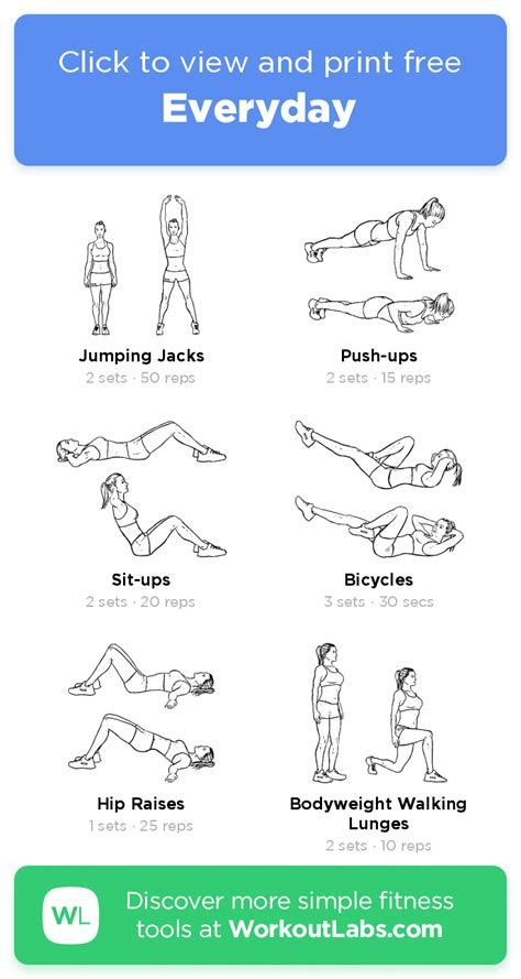 Free Workout Everyday Min Abs Chest Legs Exercise Routine Try It Now Or Download As A