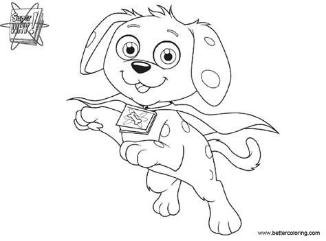 Super Why Coloring Pages Woofster Black and White - Free Printable