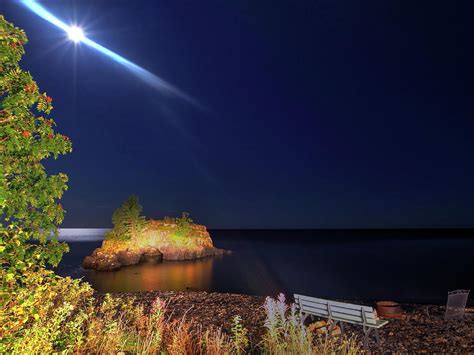 Full Moon Over Lake Superior Photograph By Alex Nikitsin