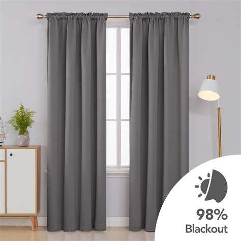 Deconovo Grey Blackout Curtains Room Darkening Curtains Black Out