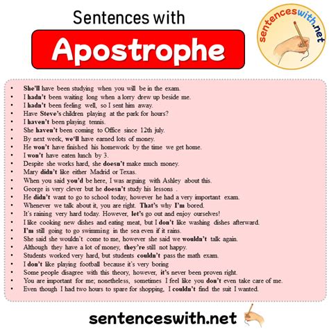 Sentences With Apostrophe Sentences About Apostrophe In English SentencesWith Net