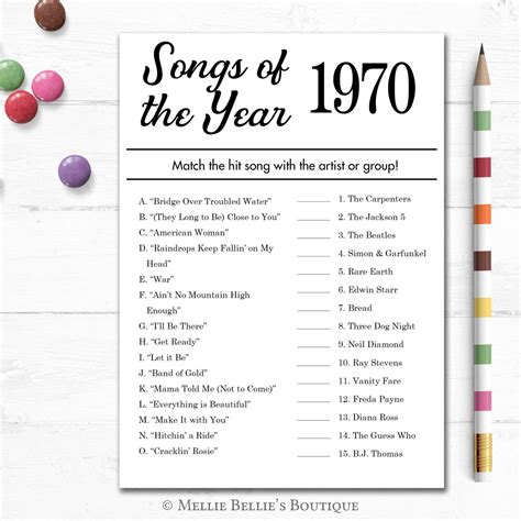 Printable 50th Birthday Party Game Class Reunion Game Songs Etsy In