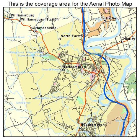 Aerial Photography Map Of Northampton Ma Massachusetts