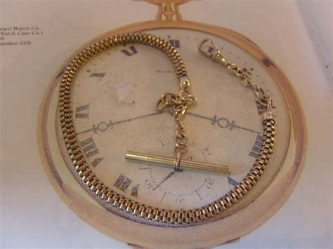 Antique Pocket Watch Chain 1890s Victorian French Large Brass Fancy