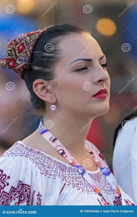 Young Woman From Romania In Traditional Costume 7 Editorial Photo