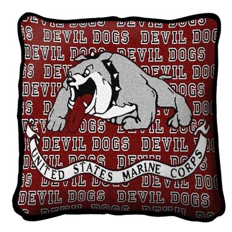 Marines Corps Usmc Pillows Devil Dog Marine Logo Military Made In