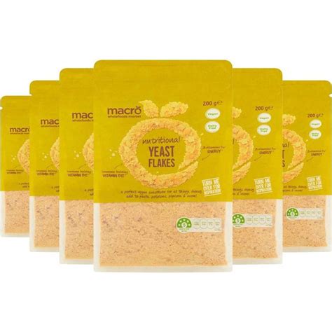 Macro Nutritional Yeast Flakes 200g Carton 6pk Woolworths
